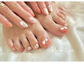 プレジールリュクス(Plaisir luxe)の写真/秋もフットケアで素足美人*足裏角質ケア30分+贅沢保湿¥5500!フットネイル¥5980~膝下リンパマッサージも◎