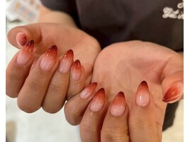 グラデーション/赤/大人上品