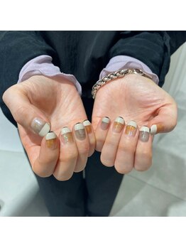 マッシュ abeno店(MASHU)/オレンジオーロラネイル