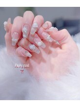 デリーネイル(Dely_nail)/純白の華やかフラワーネイル