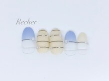 ネイルサロンリシェ 烏丸御池(Recher)/涼しげ☆上品なボーダーデザイン