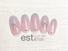 エストラッシュアンドネイル 銀座店(est lash&nail)/ホワイトグラデストーンネイル