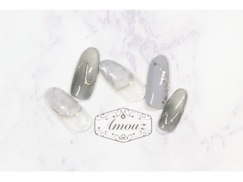 定額【テーマ:グレーネイル】1