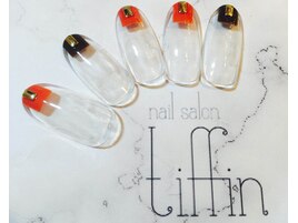 ぬりかけ四角ネイル