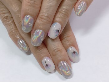 手書きフラワーネイル