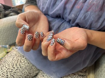 ネイル スタジオ ブルーミー(Bloomy)/チェッカーホロネイル