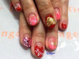 華やかバレンタインネイル