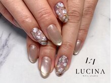 ネイルスタジオ ルキナ(LUCINA)/H-815大人上品フラワーネイル