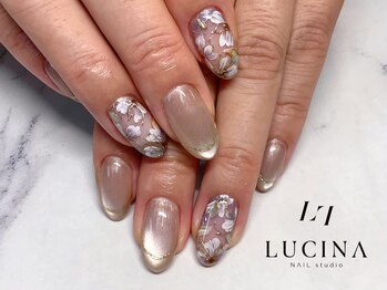 ネイルスタジオ ルキナ(LUCINA)/H-815大人上品フラワーネイル
