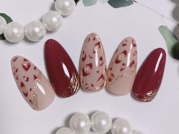 キラキラネイル 川口 南鳩ヶ谷店/可愛いヒョウ柄デザイン