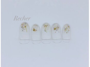 ネイルサロンリシェ 烏丸御池(Recher)/爪先 キラリ☆シェルのデザイン