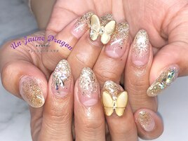 【自爪ネイル】ゴールドネイル