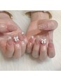 スリーラッシュ エルフネイル(threelash elf.nail)&nbsp;トレンドのワンホンネイル♪細かいアートもお任せ下さい＾＾