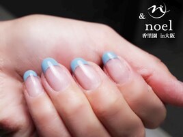 シャドウブルー×フレンチネイル