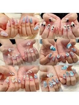 ドレッシーサロン ココガールズ(Dressy Salon Coco Girls)の写真/話題の韓国系、ワンホンネイルやぷるマグ¥6500も人気◎デザイン豊富な定額ネイルも色変更が自由¥6200¥6500!