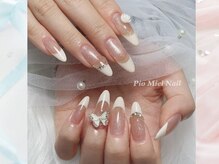 ピオミエルネイル 新宿(pio miel nail)/ちゅるん白フレンチネイル