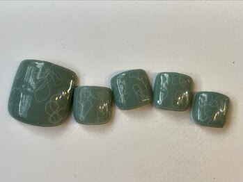 アイネイルズ 梅田店(I nails)/フット落書きお花アート
