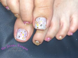 【フットネイル】お花ネイル