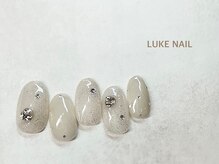 ルークネイル 恵比寿店(LUKE NAIL)/Vカットビジューネイル　春夏