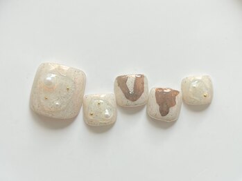 クレモアネイル 池袋西口店(CLEMORE NAIL)/ベージュ×オーロラネイル