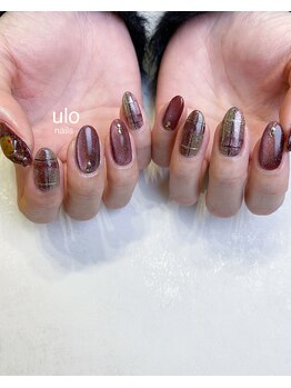 ウロネイルズ(ulo nails)/ピカピカキラキラチェック柄