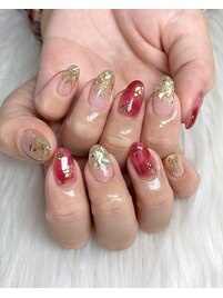 【Hand】赤べっ甲ネイル