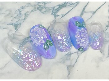 ビービーネイル(BB)/紫陽花ネイル