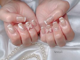 リボンフレンチネイル