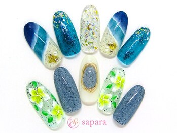 津田沼ネイルサロン サパラ(sapara)の写真/気持ちが高揚する指先を☆素早く丁寧に描かれるアートの数々に思わずため息が♪爪に優しいパラジェル使用◎