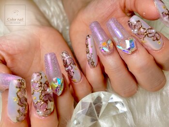 カラーネイル(Color nail)の写真/【ブライダル/卒業式/特別なイベントに◎】唯一無二の華やかネイルで指先まで"自分だけの可愛い"を纏う＊