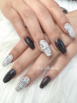 モノトーンツイードネイル