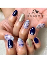 スーシン(SUESHIN)/tweed×navy