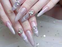 クイーンズネイルサロン(Queen's nail salon)/チップ長さだしデザイン四本