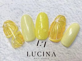 W-44 キラキラ夏色レモンネイル