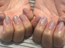 エムスラッシュ ネイル センター北店(M.SLASH)/ラベンダーとお花のアートネイル