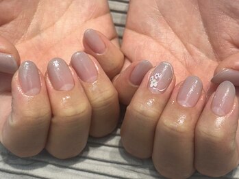 エムスラッシュ ネイル センター北店(M.SLASH)/ラベンダーとお花のアートネイル