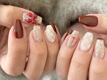 アイネイルズ 渋谷店(I nails)/【Yuki.f】赤リボンキルディング