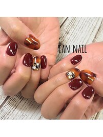 シンプルべっ甲ネイル♪