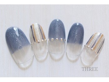 スリー 自由が丘(THREE)/MIXストライプネイル