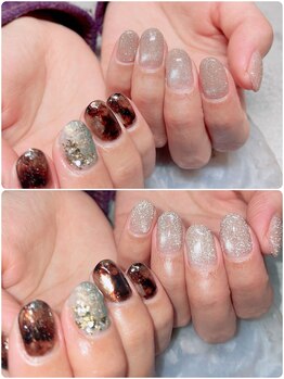 ステムネイル 下北沢(stem nail)/アシメ ちぐはぐ フラッシュ
