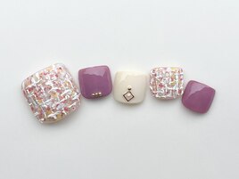 ツイードネイル　マット　フット