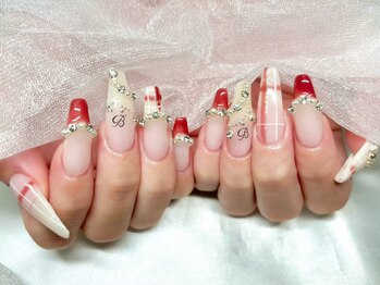 チェックネイル　冬ネイル