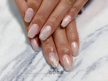 ネイルアトリエルカ(nail atelier LUCA)/W-196 アイボリーバカラネイル