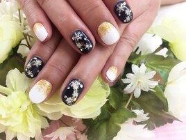 雪の結晶ネイル☆サロンサンプル
