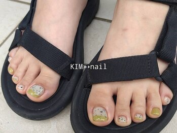 ケイアイエムネイル(KIM nail)/ダルメシアン×ピスタチオカラー