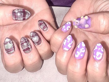 パープルの爪屋/スタッフ/チェック・豹柄♪