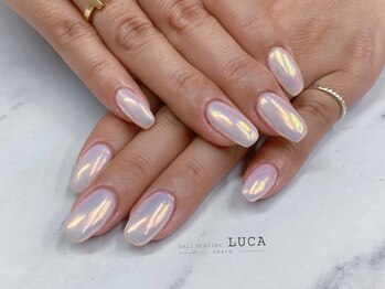 ネイルアトリエルカ(nail atelier LUCA)/M-351　ピンクオーロラネイル