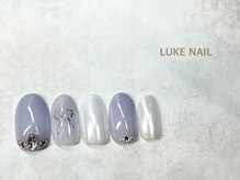 ルークネイル 恵比寿店(LUKE NAIL)/シンプルガーリーリボン　春夏