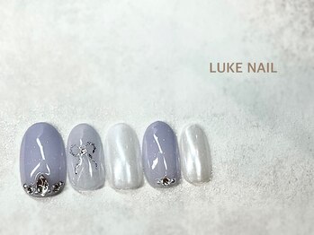 ルークネイル 恵比寿店(LUKE NAIL)/シンプルガーリーリボン　春夏