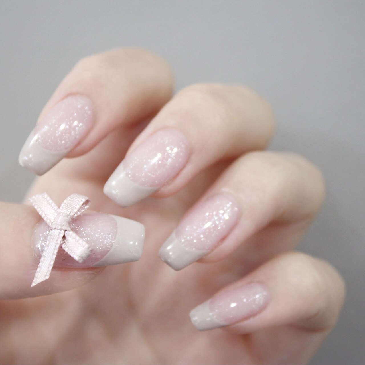 ネイルチップ フレンチ ビジュー フラワー キラキラ シズニルック夏